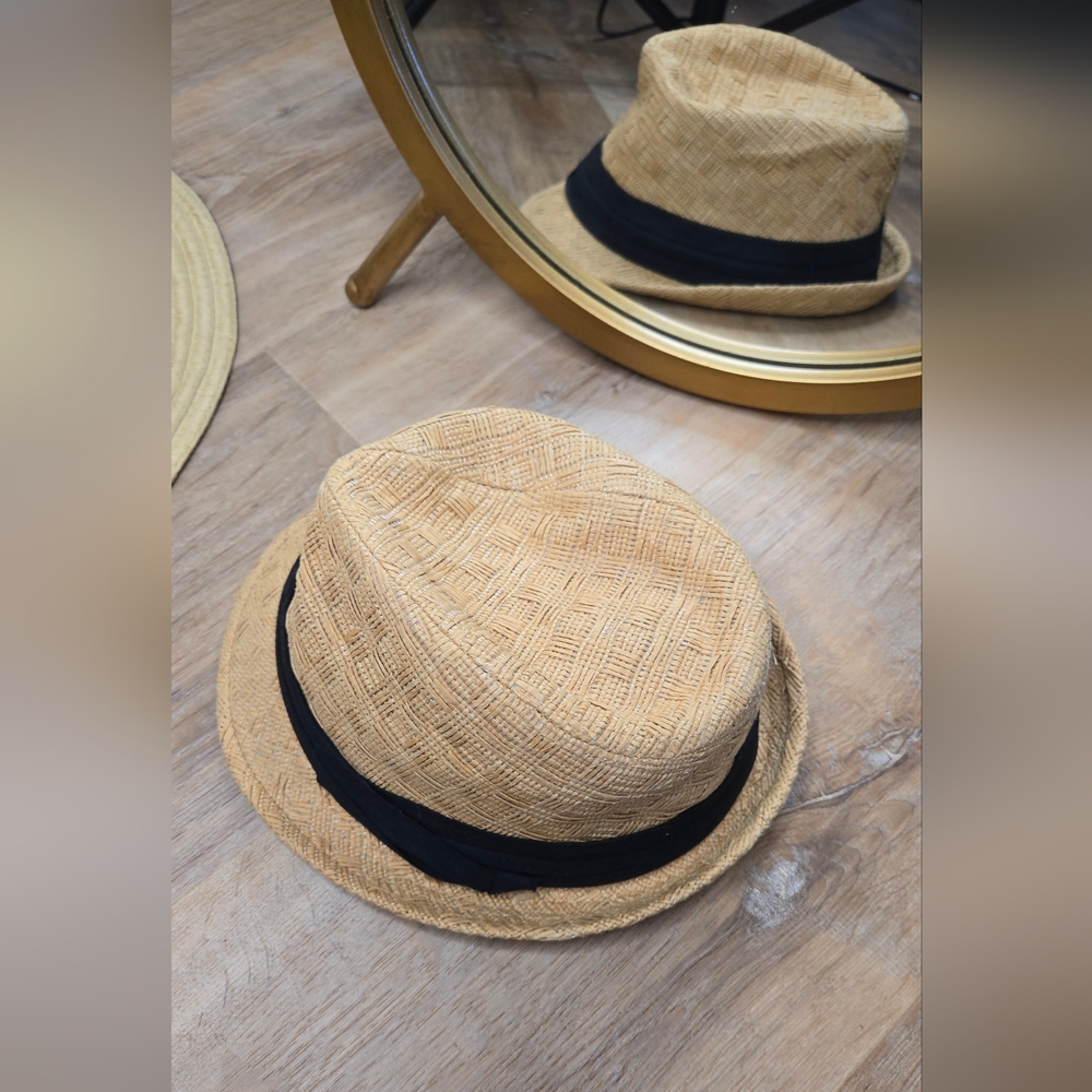 Guess Tan Fedora Hat with Black Band